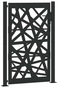 vidaXL Garden Gate Μαύρη 105x155 cm Σχέδιο Ατσάλινο Φωτιστικό