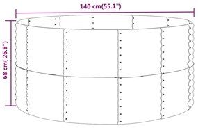 vidaXL Ζαρντινιέρα Πράσινη 140x140x68εκ Ατσάλι με Ηλεκτρ. Βαφή Πούδρας