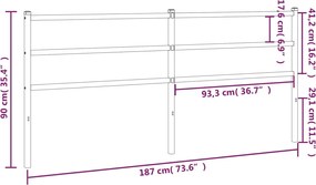 vidaXL Ανταλλακτικό κεφαλάρι Λευκό 180 εκ. Μεταλλικό