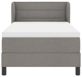 vidaXL Κρεβάτι box spring με στρώμα Taupe 100 x 200 cm ύφασμα