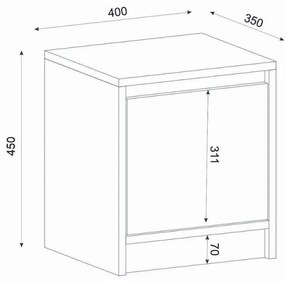 ΚΟΜΟΔΙΝΟ CONVE MEGAPAP ΧΡΩΜΑ SAPPHIRE OAK 40X35X45ΕΚ.