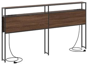 vidaXL Κεφαλάρι Αποθήκης με ράφι Καφέ δρυς 180 cm Επεξεργασμένο ξύλο