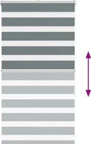 vidaXL Ζέβρα τυφλή Σκούρο Γκρι Πλάτος υφάσματος 70,9 εκ. Πολυεστέρας