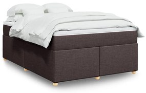 Κρεβάτι Boxspring με Στρώμα Σκούρο Καφέ 160x200 εκ Υφασμάτινο - Καφέ