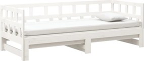 vidaXL Καναπές Κρεβάτι Συρόμενος Λευκός 2x(80x200) εκ. από Μασίφ Πεύκο
