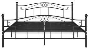 vidaXL Πλαίσιο Κρεβατιού Μαύρο 180 x 200 εκ. Μεταλλικό