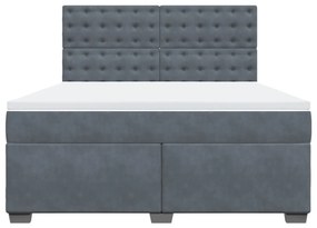 ΚΡΕΒΑΤΙ BOXSPRING ΜΕ ΣΤΡΩΜΑ ΣΚΟΥΡΟ ΓΚΡΙ 180X200 ΕΚ. ΒΕΛΟΥΔΙΝΟ 3290991