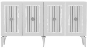 Μπουφές Nora 475OLV1757 150x40x79cm White-Silver Particle Board, Melamine