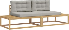 vidaXL Σειρά Καναπέ Εξωτερικού Λευκό 230,5 x 83 x 73 εκ Πολυεστέρας