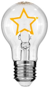 GloboStar 99251 Λάμπα E27 A60 Deco Soft Letter Star LED FILAMENT 3W 240 lm 320° AC 85-265V Edison Retro με Διάφανο Γυαλί Ultra Θερμό Λευκό 2200 K Dimmable