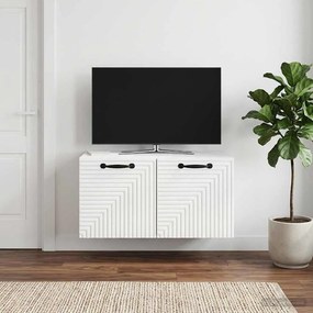 VidaXL Τοποθετούμενος στον τοίχο τηλεοπτικός ερμάριος Γυαλιστερό Λευκό