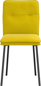 vidaXL Καρέκλες Τραπεζαρίας 2 τεμ. Κίτρινες Βελούδινες