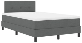 vidaXL Box Spring Bed με Στρώμα & LED Σκοτεινό Γκρι 120x200 εκ. Υφασμάτινο