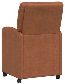 vidaXL Καρέκλες Φαγητού με Ρόδες με τροχούς 2 pcs Καφέ 57 x 67 x 95 εκ