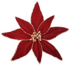 XMAS ROYAL FLOWER 2 ΛΟΥΛΟΥΔΙ ΒΕΛΟΥΔΟ ΚΟΚΚΙΝΟ H20cm