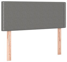 vidaXL Κρεβάτι Boxspring με Στρώμα &amp; LED Σκ.Γκρι 90x200 εκ. Υφασμάτινο