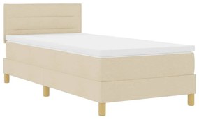 vidaXL Κρεβάτι με ελατήρια με στρώμα Κρεμ 80 x 200 cm ύφασμα