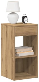 vidaXL Κομοδίνα με συρτάρι 2 τεμ. Αρτισιανή Δρυς 35x34x66,5 εκ.