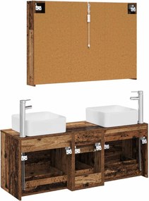 vidaXL Σετ Επίπλων Μπάνιου 4 pcs Παλαιωμένο ξύλο