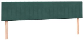 vidaXL Κρεβάτι Boxspring με Στρώμα Σκούρο Πράσινο 200x210εκ. Βελούδινο