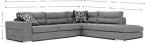 Γωνιακός καναπές Caza-Αριστερή-260φ 200β-Staxti