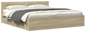 vidaXL Πλαίσιο Κρεβατιού με Κεφαλάρι Sonoma Δρυς 180x200εκ. Επεξ. Ξύλο