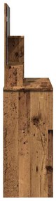 Κομοδίνο με καθρέφτη Παλιό ξύλο 86,5x35x136 cm - Καφέ