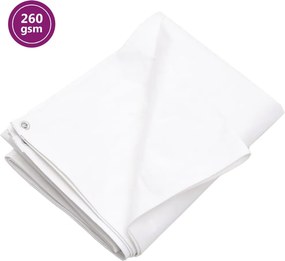 vidaXL Μουσαμάς Λευκός 260 γρ./μ.² 4x4 μ. από HDPE
