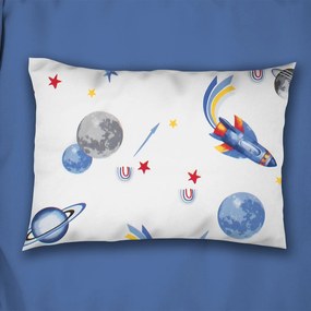 Βρεφική Μαξιλαροθήκη (35x45) Dimcol Space Mission 184 White - Blue