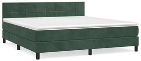 ΚΡΕΒΑΤΙ BOXSPRING ΜΕ ΣΤΡΩΜΑ ΣΚΟΥΡΟ ΠΡΑΣΙΝΟ 180X200ΕΚ. ΒΕΛΟΥΔΙΝΟ 3141320