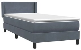 ΚΡΕΒΑΤΙ BOXSPRING ΜΕ ΣΤΡΩΜΑ ΣΚΟΥΡΟ ΓΚΡΙ 90X220 ΕΚ. ΒΕΛΟΥΔΙΝΟ 3317974