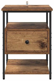 vidaXL Κομοδίνο Παλιό ξύλο 40 x 42 x 56 εκ Επεξεργασμένο ξύλο