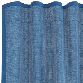 Κουρτίνες Voile με βρόχους 2 τεμάχια Μπλε Ρουά 140x245 εκ. - Μπλε