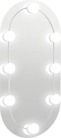 vidaXL Καθρέφτης με Φώτα LED 60x30 εκ. Γυαλί Οβάλ