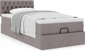 vidaXL Οθωμανικό κρεβάτι με στρώμα Taupe 100x200cm ύφασμα