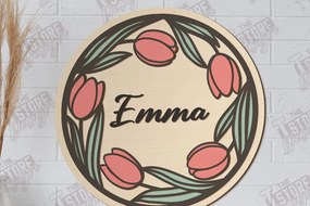 Intra απο ξύλο plywood 3mm-4mm πάχος - Πλακέτα τοίχου Floral Cut Laser | CNC Δίασταση 30x20 cm INTRAFABR-122383797
