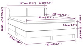 Κρεβάτι Boxspring με Στρώμα Κρεμ 140x200 εκ. Υφασμάτινο - Κρεμ