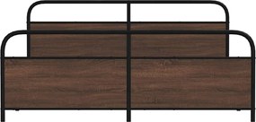 vidaXL Σκελετός Κρεβ. Χωρίς Στρώμα Καφέ Δρυς 200x200 εκ. Μεταλλικό