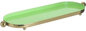 Διακοσμητική Πιατέλα 3-70-650-0054 46x15x3cm Green-Gold Inart Μέταλλο