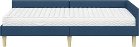 vidaXL Κρεβάτι γωνίας με στρώμα με στρώμα 2 pcs Μπλε ύφασμα