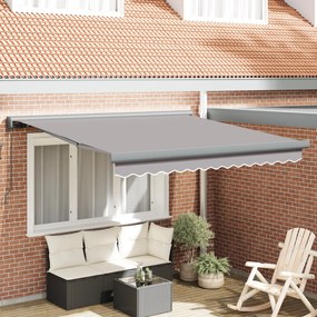 vidaXL Ανασυρόμενη Τέντα  Ανοιχτό Γκρι 350x250 εκ.