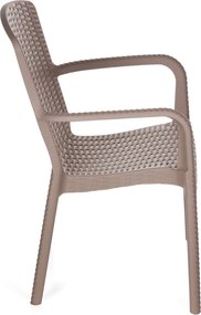 Πολυθρόνα βαρέους τύπου TURAN απο PP σε χρώμα cappuccino 43x40x86