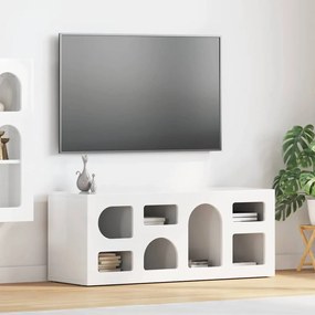 vidaXL Ντουλάπι TV Υψηλής γυαλάδας λευκό 100 x 35 x 40 εκ