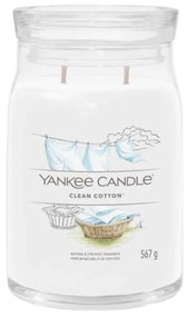 Αρωματικό Κερί Clean Cotton Large 1630644E 9,3x15,7cm White Yankee Candle Κερί,Γυαλί