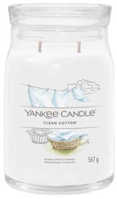 Αρωματικό Κερί Clean Cotton Large 1630644E 9,3x15,7cm White Yankee Candle Wax,Glass