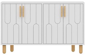 Μπουφές Vincent 327ODS1286 120x29,6x73,6cm White-Oak Μοριοσανίδα, Μελαμίνη