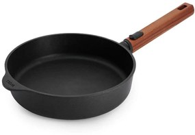 Τηγάνι Αντικολλητικό Με Αποσπώμενη Λαβή Eco Logic 1524WLCI-Q 24cm Black-Brown Woll 24cm Wood,Aluminum