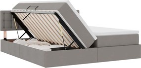 vidaXL Κρεβάτι Αποθήκης με στρώμα Taupe 180 x 200 cm Τεχνητό Δέρμα