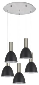 Φωτιστικό Οροφής  SE21-NM-4-5NM-MS2 ADEPT TUBE Nickel Matt Pendant Black Metal Shade+ - 51W - 100W - 77-8461