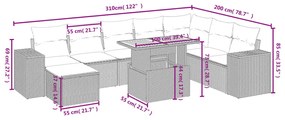 vidaXL Σαλόνι Κήπου Σετ 9 τεμ. Μπεζ Συνθετικό Ρατάν με Μαξιλάρια